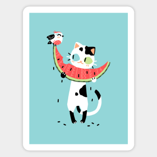 Watermelon Cat Magnet